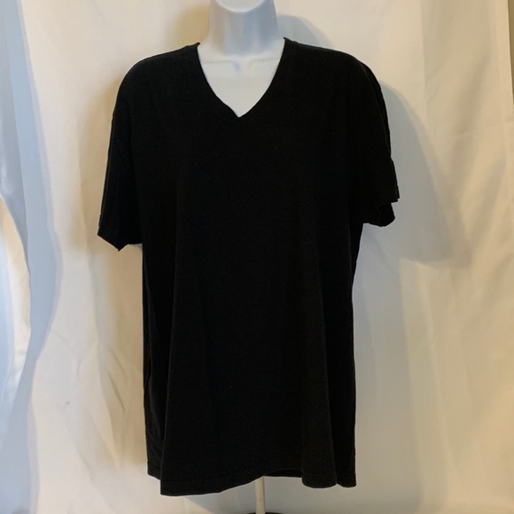 Polo by Ralph Lauren Woman’s Size Large Solid Black V Neck Short Sleeve T-shirt - Picture 1 of 6
